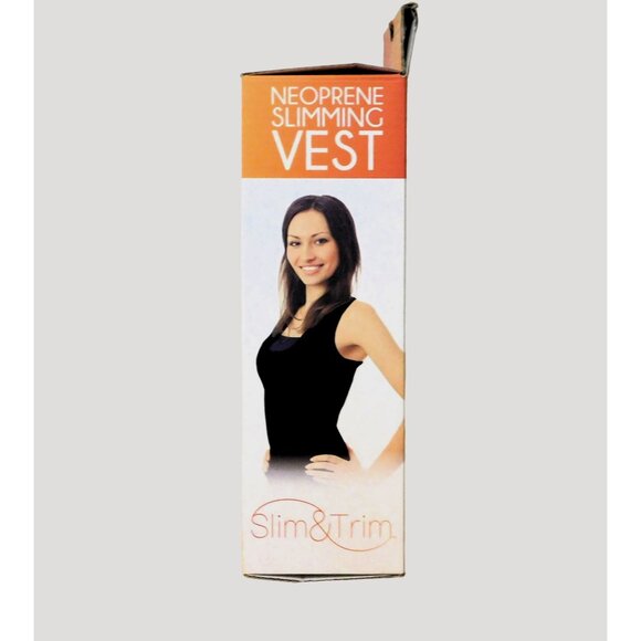 Slim & Trim Neoprene Slimming Vest Womens Large Black Full Zipper - Picture 7 of 10